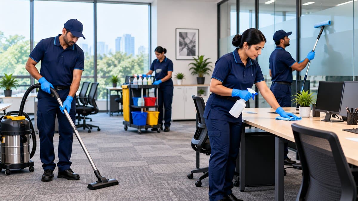 Prime Hygiene Solutions housekeeping and facility support team at work